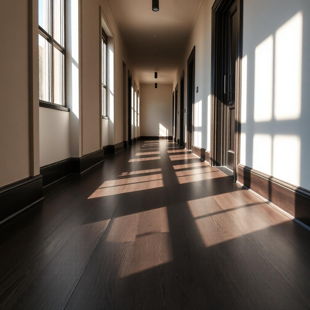 Dark laminate hallway flooring